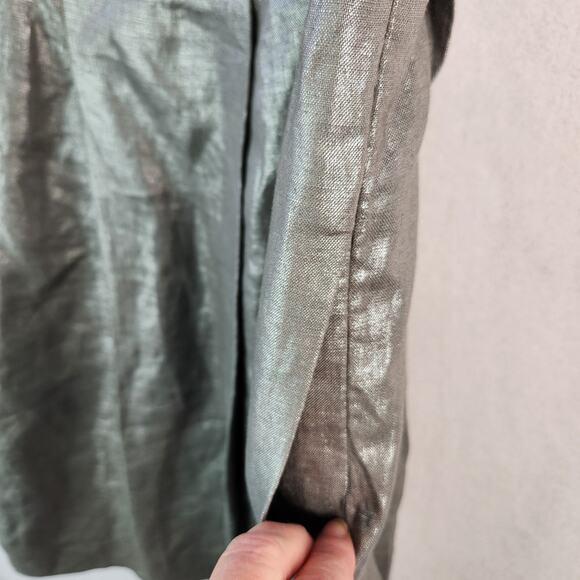 Cynthia Cynthia Steffe Silver 100% Linen Fit and Flare Cocktail Dress, Size 0 - Picture 7 of 16